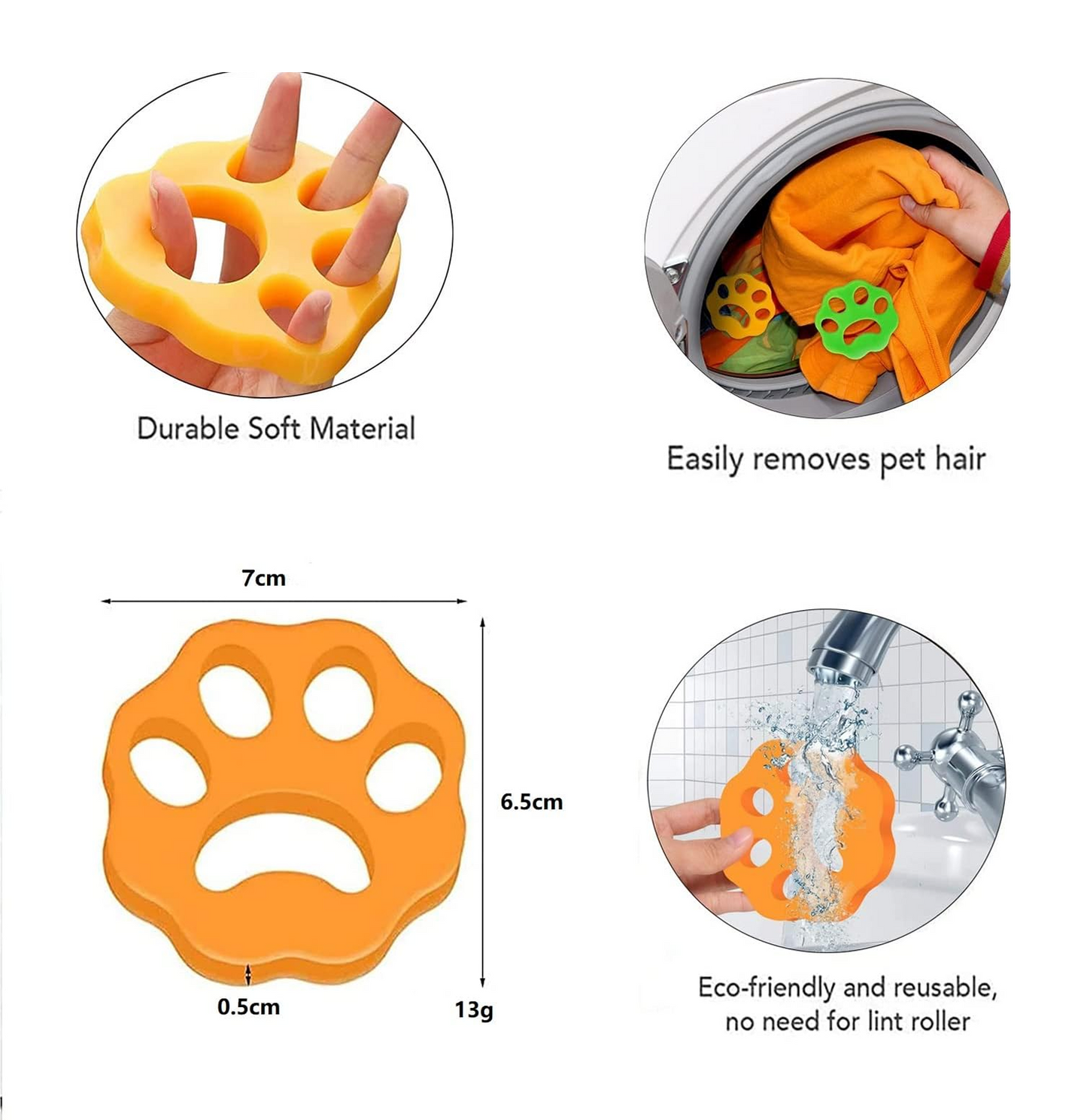 4x Laundry Pet Hair Remover